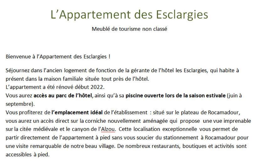 L'Appartement Des Esclargies 로카마두르 외부 사진